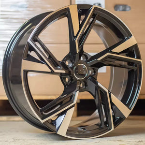 20" RS6E Tiguan style Alloy Wheels - Gloss Black & Polished | OMI Wheels