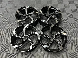 20" New 2024 Q8 E-Tron Style Alloy Wheels Gloss Black | OMI Wheels