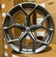 18x8" Audi RS6 C8 Performance Style alloy wheel in gunmetal, 5x112 - front face