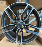 18x8" Audi Audi S3 A Style alloy wheel in gunmetal machined, 5x112 - front face