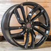 20x8.5" Jaguar Labyrinth Style alloy wheel in gloss black, 5x108 - front face