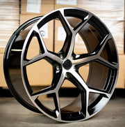 18x8" Audi RS6 C8 Performance Style alloy wheel in black machined, 5x112 - front face