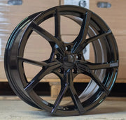 19x8" Volkswagen x8 Inch Golf R Estoril Style alloy wheel in gloss black, 5x112 - front face