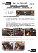 Nissan Navara Upper Grille Set (NP300) - Silver Finish (2015 -) Omi Grille