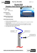 Mazda RX8 Front Upper Grille - Silver finish (2004 to 2008)