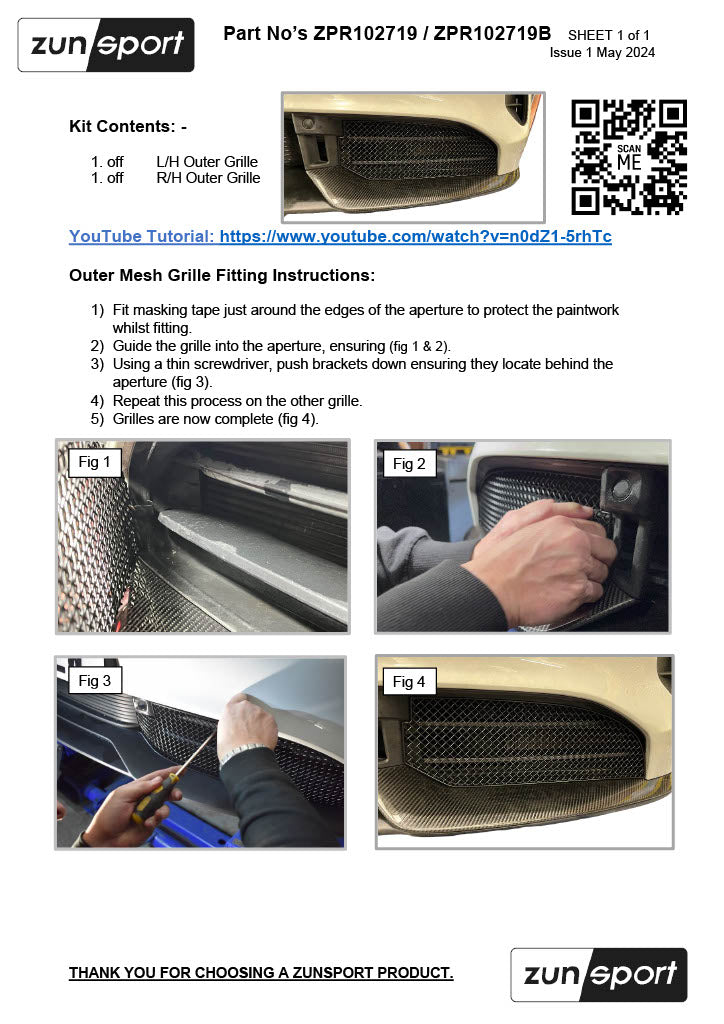 Porsche Taycan Turbo / S - Outer Grille Set (2019 -)