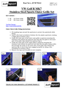 VW Golf R MK7 - Front Grille Set (2012 - 2015)