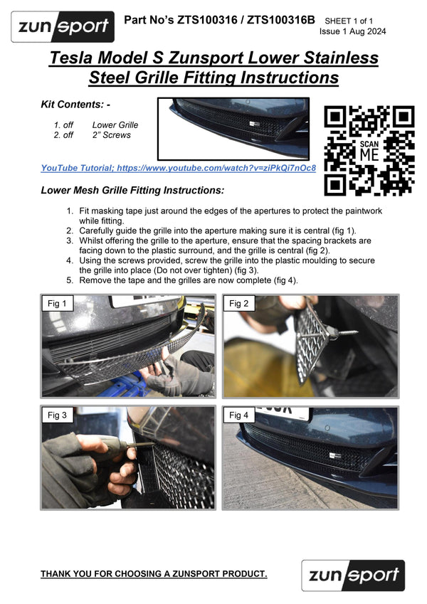 Tesla Model S - Lower Grille (2012 -)