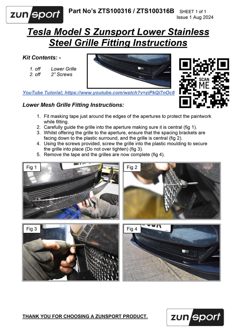 Tesla Model S - Lower Grille (2012 -)