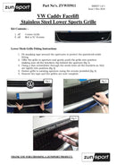 Vw Caddy - Lower Grille - Black finish (2010-2014)