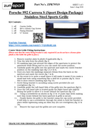 Porsche 992 Carrera (Sport Design Package) - Centre Grille - Silver Finish (2018 - )