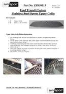 Ford Transit Custom - Front Grille Set (Without Parking Sensors) - Silver finish (2013 - 2018) Omi Grille