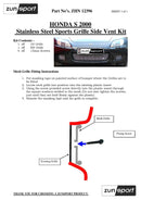 Honda S2000 Front Grille Set - Silver finish (1999 - 2003)