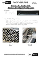 Porsche Boxster 981 - Centre Grille - Silver finish (2012 to 2016)