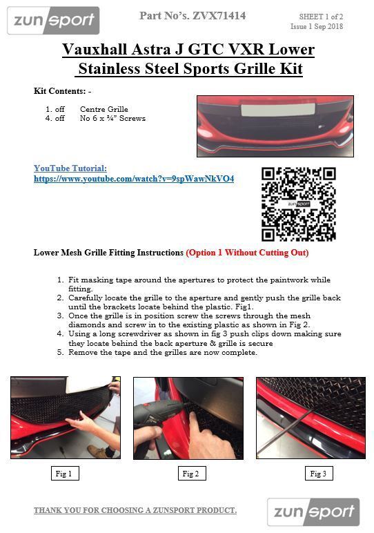 Vauxhall Astra GTC VXR - Lower Grille - Silver Finish (2014-2016)