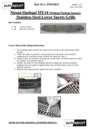 Nissan Qashqai (2.0 Diesel without Parking Sensors) - Lower Grille - Black finish (2014 onwards)