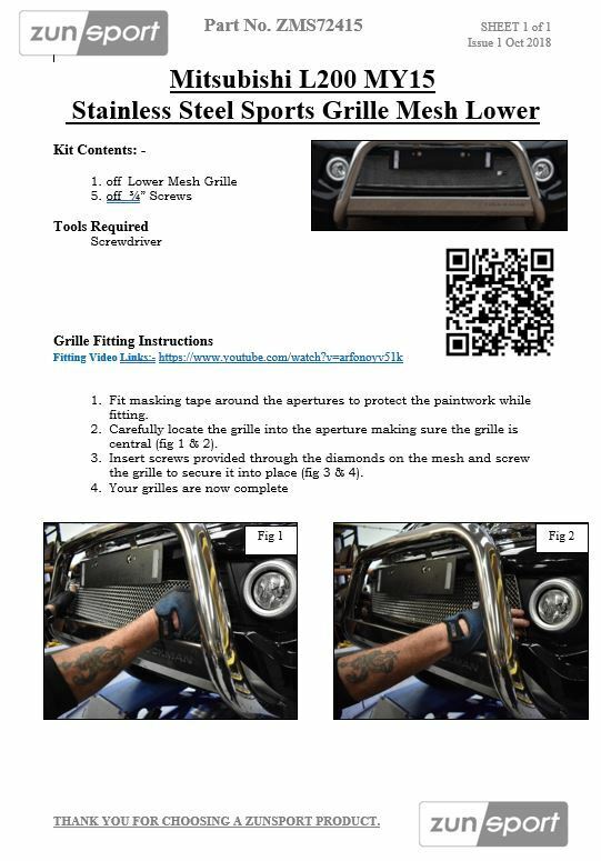 Mitsubishi L200 5th Gen - Lower Grille - Silver Finish (2015 - )