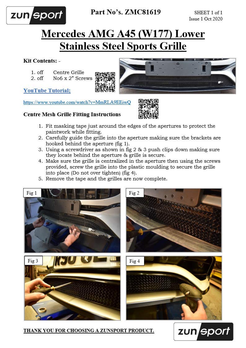 Mercedes AMG A45 (W177) - Lower Grille - Silver Finish (2019 - )