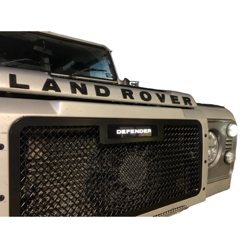 Landrover Defender Stainless Steel Illuminated Front Grille - Black Finish (2007 to )