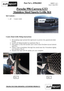 Porsche 996 Carrera GT3 - Front Grille Set - Black finish (2003 to 2005)