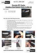 Porsche Carrera 997 Turbo - Outer Grille Set - Silver finish (2006 to 2012)