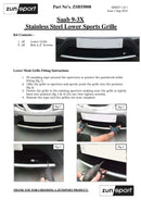 Saab 9-3X - Lower Grille - Silver finish (2009 to 2011) Omi Grille