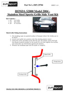 Honda S2000 - Front Grille Set - Silver finish (2004 - 2009)