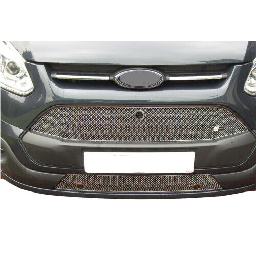 Ford Transit Custom - Front Grille Set (With Parking Sensors) - Silver finish (2013 - 2018)