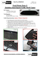 Ford Fiesta Zetec S - Front Grille Set - Black Finish (2013 to 2017) Omi Grille
