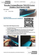 Porsche 718 Boxster / Cayman GTS - Front Grille Set - Black Finish (2018 - )