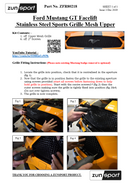 Ford Mustang GT Facelift - Upper Grille - Black finish (2018 -)