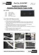 LandRover Defender Upper Grille - Silver finish (2007 onwards)