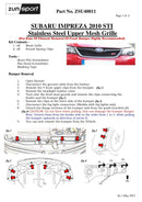 Subaru Impreza STi - Upper Grille - Silver finish (2011 to 2014 )