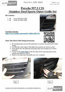 Porsche Carrera 997.2 C2 + C2S - Outer Grille Set - Black Finish (2009-2012)