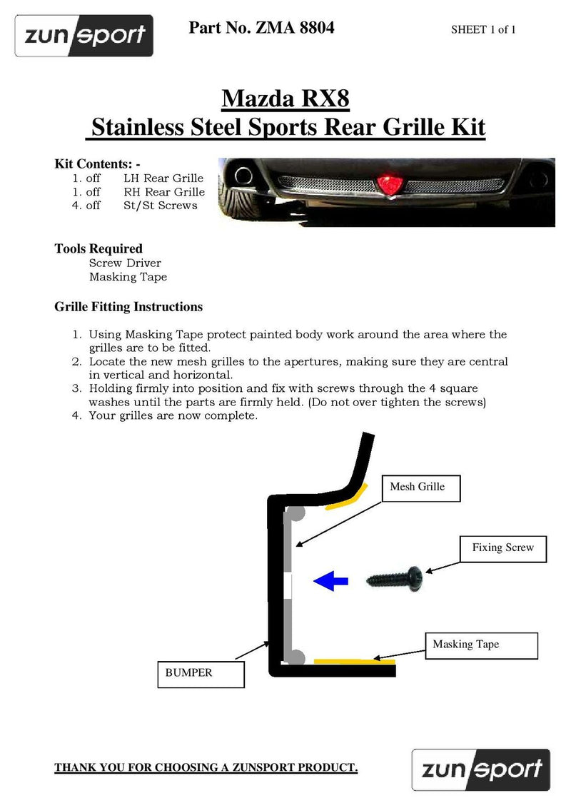 Mazda RX8 Rear Grille - Silver finish (2004 to 2008)