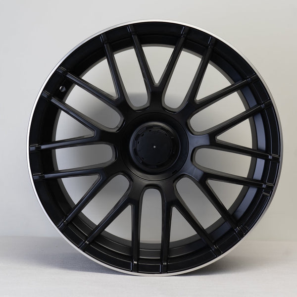 20x8.5" AMG S Style Alloy Wheels Matt Black Polished Lip