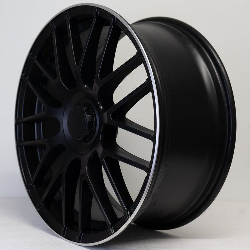 19x9.5" AMG S Style Alloy Wheels Matt Black Polished Lip