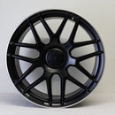 20x9.5" C63 AMG Style Alloy Wheels Matt Black Polished Lip
