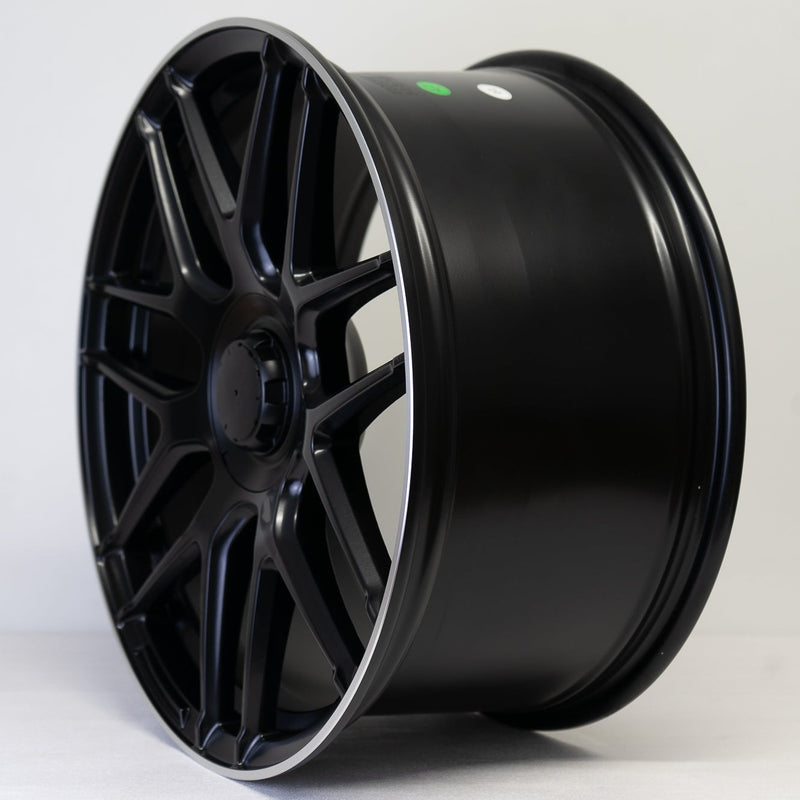 20x8.5" C63 AMG Style Alloy Wheels Matt Black Polished Lip