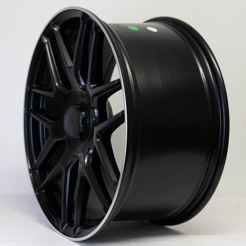 19x9" C63 AMG Style Alloy Wheels Matt Black Polished Lip