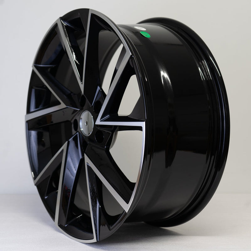 19x8" Octavia Vega Style Alloy Wheels Black Machined